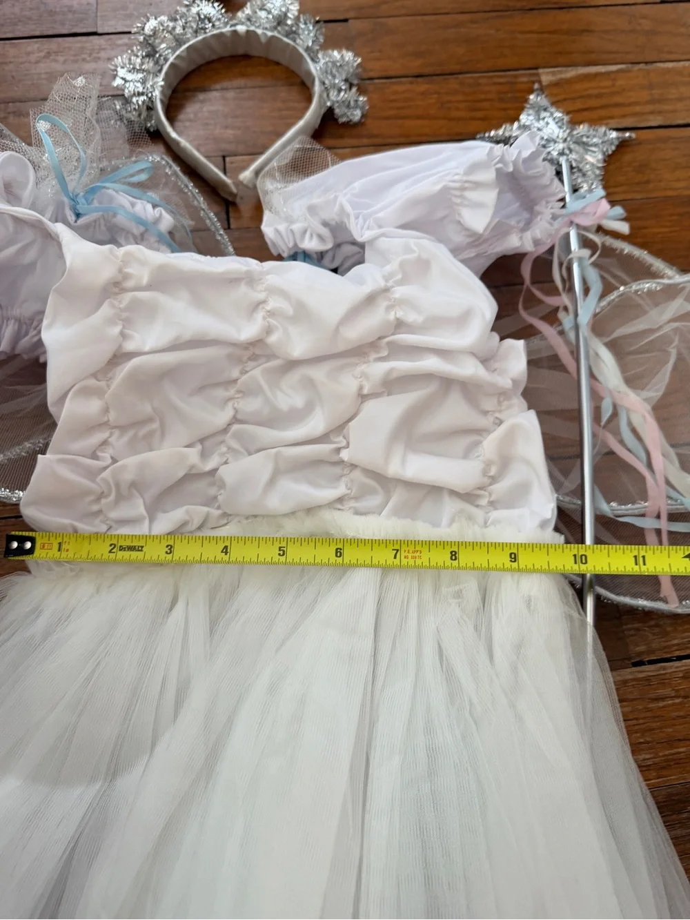 VINTAGE White Fairy Princess Costume Dress with Wings and Headband